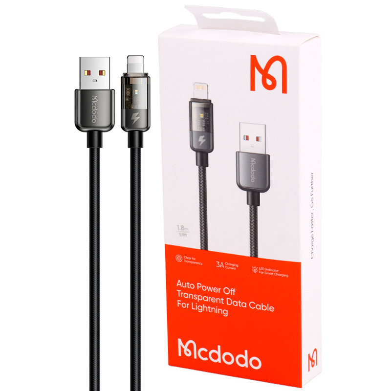 کابل لایتنینگ فست شارژ 3 آمپر مک دودو CA-3140 طول 1.2 متر