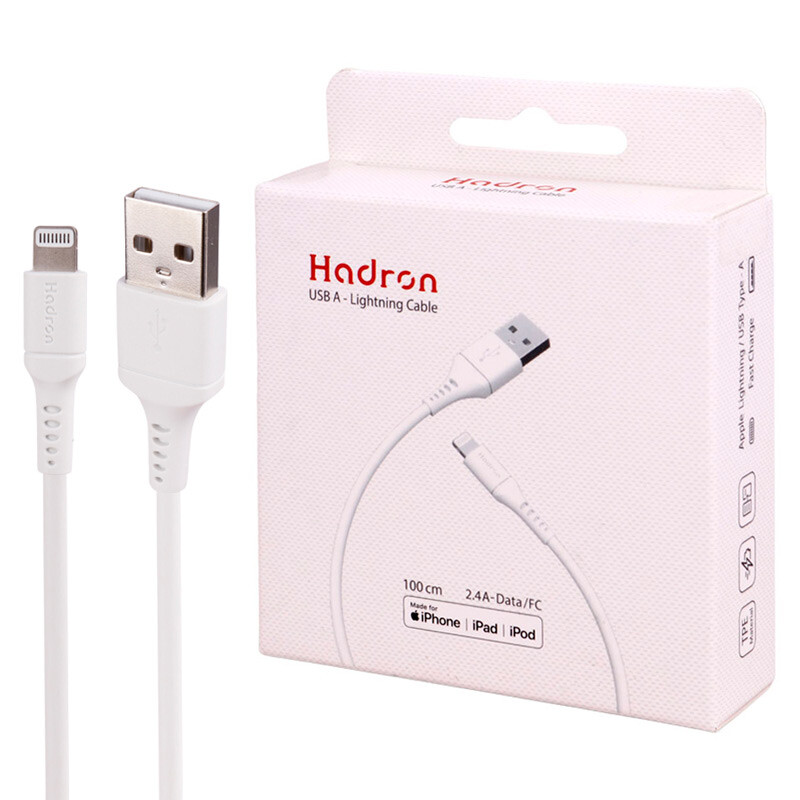 کابل لایتنینگ فست شارژ 2.4 آمپر هادرون HTC-A-L01 طول 1 متر