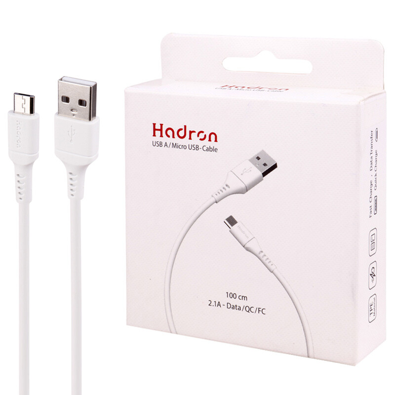 کابل میکرو یو اس بی فست شارژ Hadron HTC-A-U01 2.1A QC 1m
