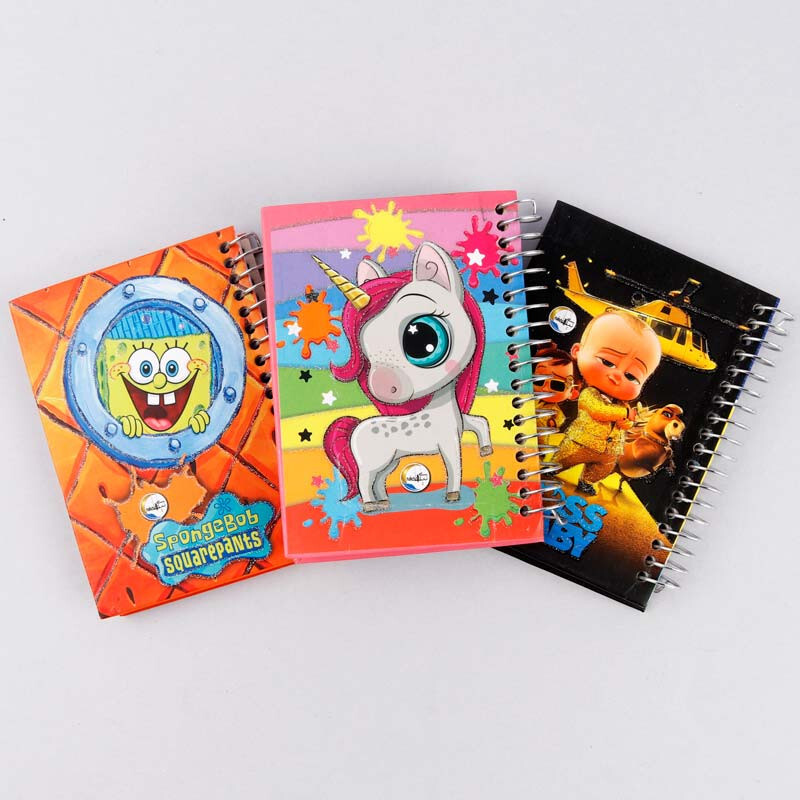 دفترچه یادداشت 80 برگ نیلای جلد سخت فانتزی بغل بازشو