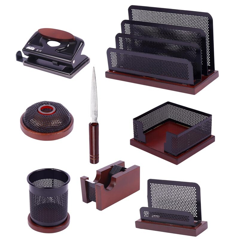 ست رومیزی 8 تکه چوب و فلز شهاب تحریر کد 2