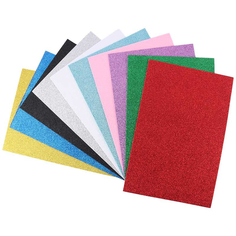 فوم رنگی اکلیلی Glitter Eva Foam A4 بسته 10 عددی