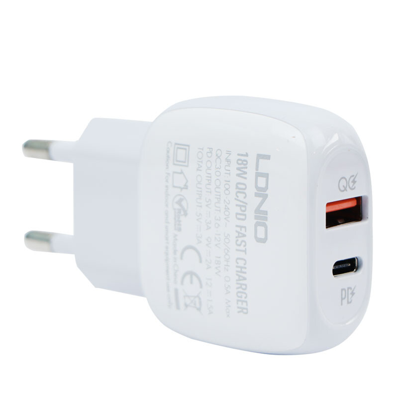 شارژر دیواری 18 وات الدینو A2313C QC3 PD + کابل Type-C
