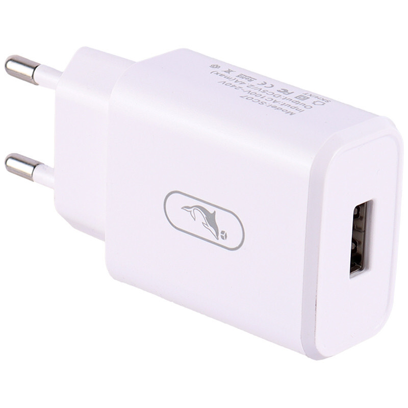شارژر دیواری 12 وات اسکای دلفین SC07T 2.4A + کابل تایپ سی