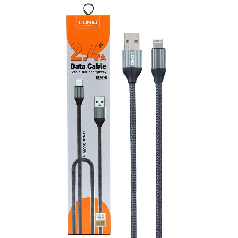 کابل لایتنینگ 2.4 آمپر الدینیو LS432 طول 2 متر