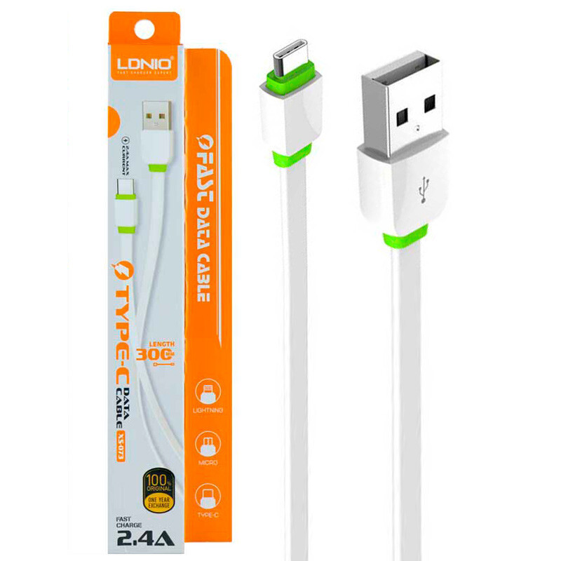 کابل تایپ سی 2.4 آمپر الدینو XS-073 طول 30 سانتی متر