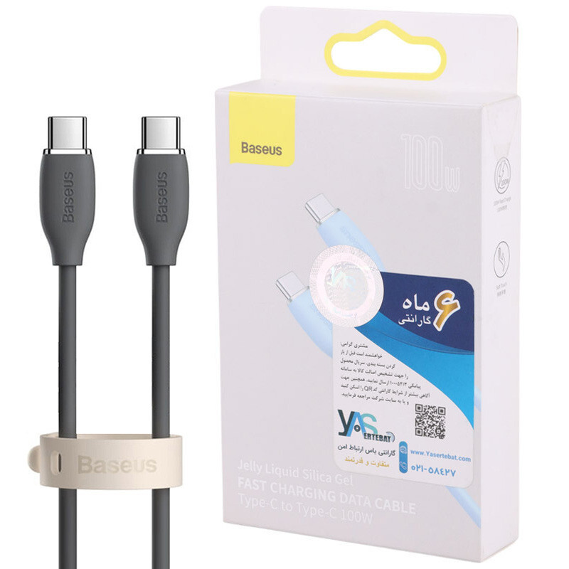 کابل تبدیل فست شارژ Baseus CAGD03000 Type-C To Type-C 5A 100W 1.2m