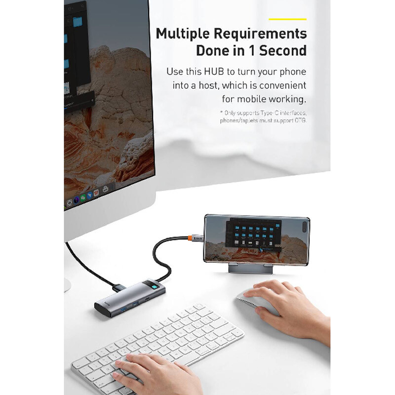 هاب 7 پورت Type-C باسئوس Metal Gleam Series WKWG020113