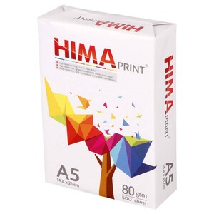 کاغذ A5 رنگی هیما پرینت 80 گرم بسته 500 عددی