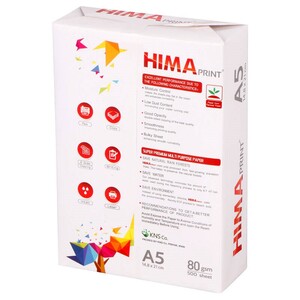 کاغذ Hima Print 80g A5 بسته 500 عددی