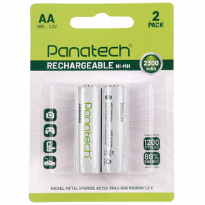 باتری دوتایی قلمی شارژی Panatech Rechargeable Ni-MH HR6 AA 2300mAh