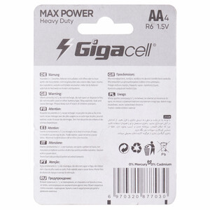 باتری چهارتایی قلمی Gigacell Max Power Heavy Duty R6 1.5V AA