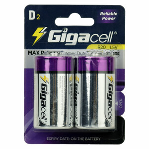 باتری دوتایی بزرگ Gigacell Max Power R20 1.5V D