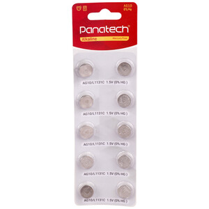 باتری سکه ای Panatech AG10 بسته 10 عددی