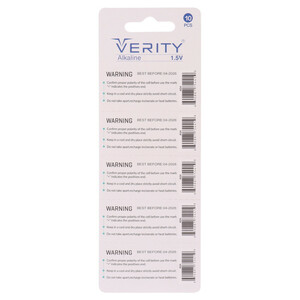 باتری سکه ای Verity Alkaline AG4 بسته 10 عددی