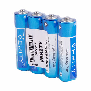 باتری چهارتایی قلمی Verity Super Heavy Duty R6P 1.5V AA شرینک