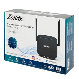 مودم روتر 2 آنتن Zoltrix ZXC-V224 ADSL2+ / VDSL2+ 300Mbps