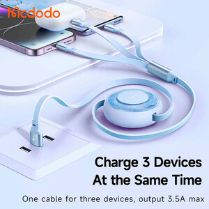 کابل 3 سر فست شارژ Mcdodo Sparkling Series CA-3730 6A 66W 1.2m