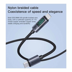 کابل تبدیل فست شارژ Yesido CA158 VOOC QC PD 100W Type-C To Type-C 1.2m