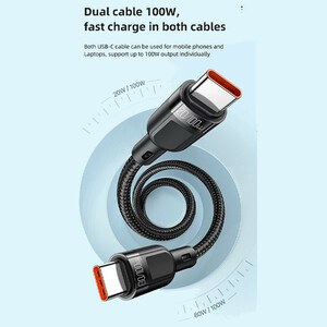 کابل 2 سر فست شارژ Mcdodo CA-747 5A PD 100W 1.2m