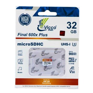 رم میکرو 32 گیگ ویکومن Vicco Final U3 A1 90MB/s بدون خشاب