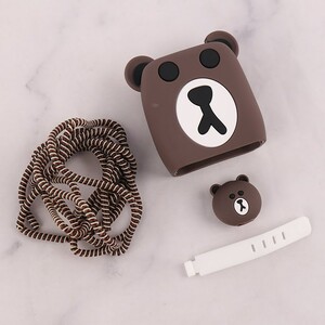 ست محافظ کابل و کلگی شارژر شیائومی 33 وات طرح خرس قهوه ای