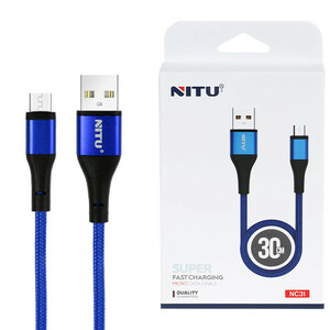 کابل کوتاه میکرو یو اس بی فست شارژ Nitu NC31 2.4A 30cm