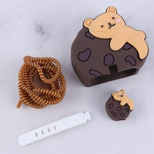 ست محافظ کابل و کلگی شارژر سامسونگ طرح کوکی و خرس