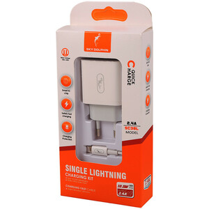 شارژر دیواری 10.5 وات اسکای دلفین SC38L 2.4A + کابل تبدیل آیفونی