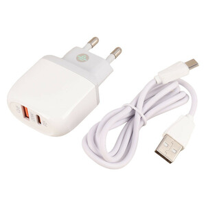 شارژر دیواری فست شارژ Ldnio A2316C 2Port 3A QC3.0 PD 20W + کابل تایپ سی