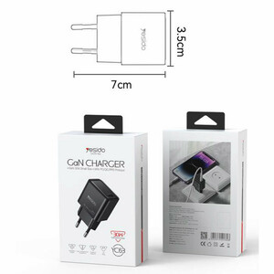 کلگی فست شارژ Yesido YC63 Gan 3A QC PD 30W Type-C