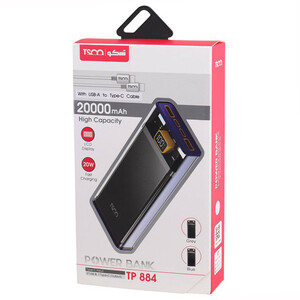 پاور بانک فست شارژ تسکو TP 884 QC3.0 PD3.0 20W ظرفیت 20000 میلی آمپر ساعت
