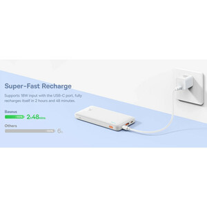 پاور بانک فست شارژ باسئوس Airpow PPQD09000 PD 20W ظرفیت 10000 میلی آمپر ساعت