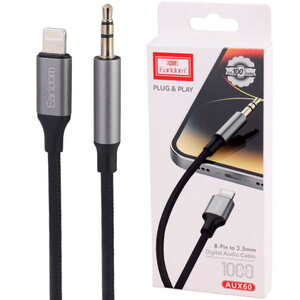 کابل تبدیل Lightning به AUX ارلدام ET-AUX60 طول 1 متر