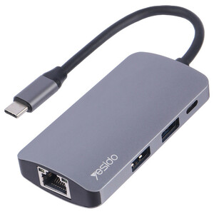 هاب و رم ریدر Yesido HB15 USB3.0/USB2.0/SD/Micro SD/RJ45/Type-C PD To Type-C