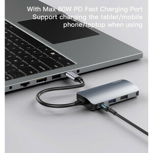 هاب و رم ریدر Yesido HB15 USB3.0/USB2.0/SD/Micro SD/RJ45/Type-C PD To Type-C
