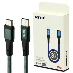 کابل کوتاه فست شارژ Nitu NC36 Type-C to MicroUSB 2.4A 30cm