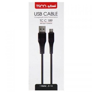 کابل کنفی تایپ سی TSCO TC C189 2.1A 1m