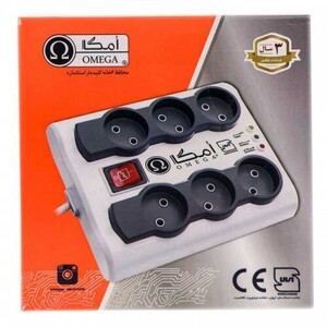 محافظ برق صوتی و تصویری 6 خانه Omega P6000 3m