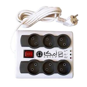 محافظ برق صوتی تصویری 6 خانه امگا P6000 با کابل 5 متری