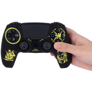 روکش دسته بازی PS5 طرح Jack Sparrow زمینه مشکی زرد