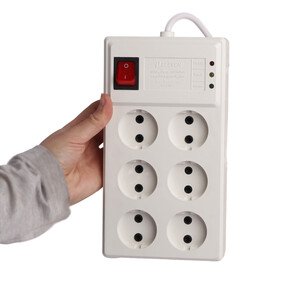 محافظ برق صوتی تصویری 6 خانه الون با کابل 3 متری VP9006