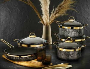سرویس پخت و پز 9 پارچه گرانیتی بریونی طرح سنگ