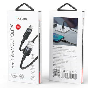 کابل تایپ سی فست شارژ Yesido CA123C 3A 1.2m