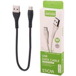 کابل کوتاه میکرو یو اس بی فست شارژ 6 آمپر شوش SH-601A طول 25 سانتی متر