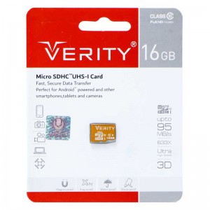 رم میکرو 16 گیگ وریتی Verity U106 U1 95MB/s بدون خشاب
