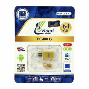 فلش 64 گیگ ویکومن Vicco Man VC400 OTG Type-C USB3.1