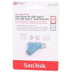 فلش 64 گیگ سن دیسک SanDisk Ultra Dual Drive Go OTG Type-C USB3.2