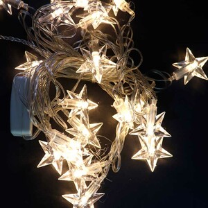 ریسه طرح ستاره ساده 20 لامپ آفتابی طول 2 متر