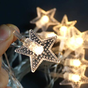 ریسه طرح ستاره فانتزی 20 لامپ آفتابی طول 4 متر